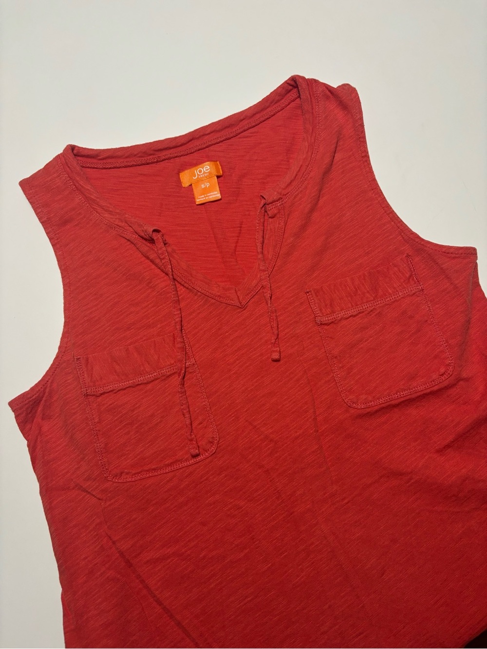 Joe Fresh Red / Orange Cotton Tank Top